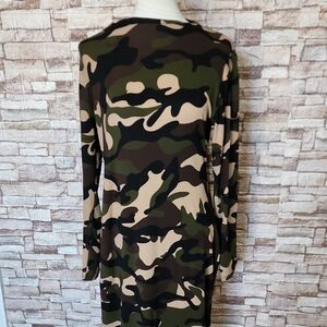 Haley & June Camouflage Long Sleeve Dress Brand New